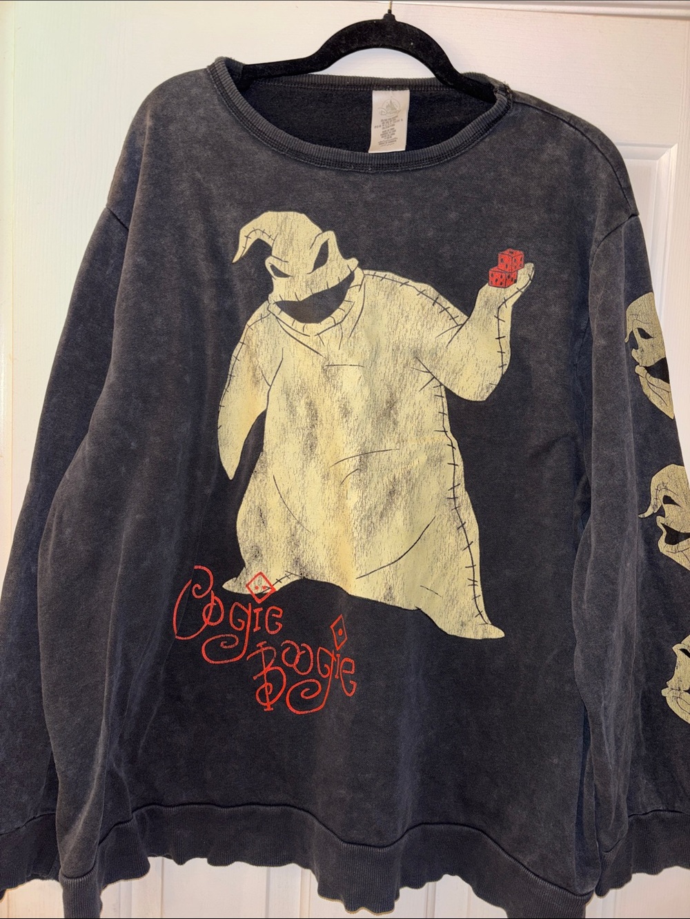 Disney Oogie Boogie Sweatshirt with Dice Graphic - Black 2X EUC